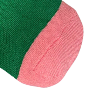 AKA Pink & Green Quarter <b>Socks</b> Embroidered Crew Athletic Casual Cotton <b>Socks</b> for <b>Women</b> Green Pink <b>White</b> - Product Image 4