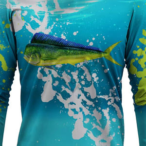 เสื้อตกปลาแบบพรีเมียมสั่งทำพิเศษ ลายกราฟิกปลามาฮิมาฮิ แขนยาว แห้งเร็ว ระบายอากาศได้ดี ป้องกันแสงแดด UPF50 เสื้อผ้าผู้ชาย - Product Image 5