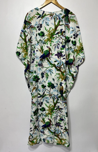 Vestido Kaftan Casual de Verano sin Mangas con Estampado Floral Tropical Digital, de Algodón, para Mujer, Islas del Pacífico Asiático, Disponible - Product Image 5