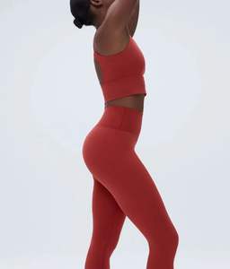 Ensemble de yoga unisexe respirant et écologique en deux pièces avec cordon de serrage, couleur dégradée, en Spandex/Nylon, pantalon long à taille élastique - Product Image 3