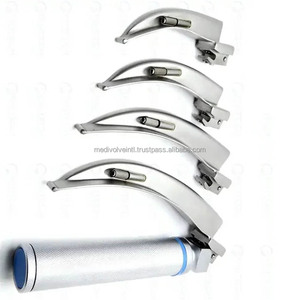 Ensemble de laryngoscope électrique LED médical Medivolve Macintosh en acier inoxydable avec 4 lames courbées, kit d'intubation et d'anesthésie - Product Image 2