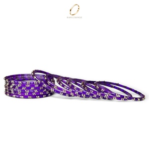 Vente en gros de bracelets en verre violet goutte de pluie de style cachemire, décoratifs, plaqués or, avec cristaux, pour femmes, à prix de gros - Product Image 5