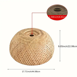 Luminaire suspendu en forme de dôme en bambou pour la décoration du plafond de la maison, restaurant et éclairage intérieur - Product Image 2