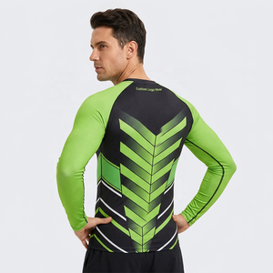 Camiseta de compresión de manga larga para hombre con bloques de color y sublimación para BJJ - Product Image 4