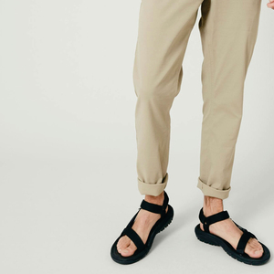 Men's Lightweight Cotton Oxford Trousers Mid Waist Casual Plain Dyed Breathable <b>Summer</b> <b>Pants</b> with Pockets Right Leg Logo - Product Image 2