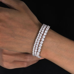 Ramdut impex สร้อยข้อมือเทนนิสสไตล์ฮิปฮอปชุบทอง14K สำหรับผู้หญิงสร้อยข้อมือเพชรตัดยอดเยี่ยมการตั้งค่าช่องได้รับการรับรองสำหรับงานแต่งงาน - Product Image 3