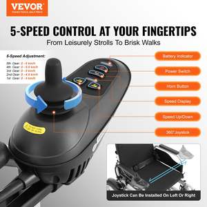 <b>Lightweight</b> 17.5in Width Electric <b>Wheelchair</b> for Adults Seniors Foldable Motorized Power Chair 12.5Miles Range 265 Lbs Weight - Product Image 2