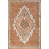 Magnifique tapis tribal sud-ouest très demandé - Tapis à motifs médaillon en terre cuite et rose poudré, absorbant et lavable