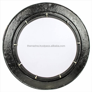 Gran oferta, espejo de ojo de buey de diseñador de latón náutico negro mate de calidad superior hecho a mano, espejo montado en la pared - Product Image 4