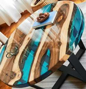 <b>Epoxy</b> <b>Table</b> River <b>Table</b> <b>Coffee</b> <b>Table</b> Wooden <b>Coffee</b> <b>Table</b> Ocean Blue Resin <b>Table</b> Handmade Furniture Live Edge <b>Table</b> Rustic - Product Image 3