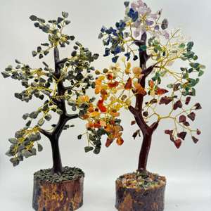 Pirita piedras preciosas siete Chakra cristal árbol Combo buena suerte mostrar piezas para decoración del hogar artículos decoración dinero árbol planta matrimonio - Product Image 5