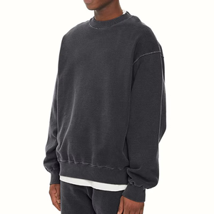 YITE Plain High Quality Cotton Acid Wash Oversized Hoodie Custom Crew Neck Sweatshirt <b>Men</b> Waterproof Breathable Eco-Friendly - Product Image 3