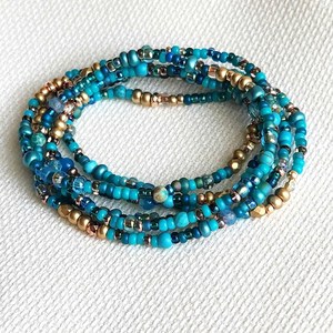 Pulseras de Cuentas Acrílicas Hechas a Mano, Redondas, Multicapa, Joyería de Fiesta para Adultos, Elegante Pulsera de Cuentas Acrílicas Multicapa - Product Image 2