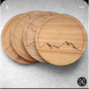 Modern Wooden Coaster for Interior Ramadan Supplies - Product Image 2