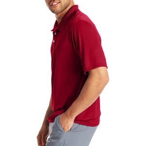 เสื้อโปโลผู้ชายแบบเรียบง่าย ดีไซน์แขนสั้น ผ้าฝ้าย สวมใส่สบาย - Product Image 6