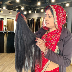 Extensiones de cabello humano virgen sin procesar indio crudo cutícula alineada Color de cabello natural Paquetes rectos templos-Cabello natural - Product Image 1