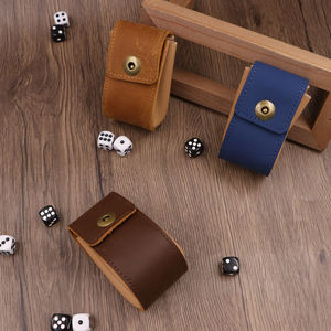 Portable <b>Mini</b> Dice Storage Bag PU Leather Multi-purpose Drawstring Pouch Coin Trinkets Holder Jewelry Packing Bag for Board Game - Product Image 4