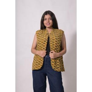 เสื้อกั๊กผ้าไหมวินเทจ, เสื้อแจ็คเก็ตผ้าไหมแบบเย็บต่อสำหรับผู้หญิง - Product Image 2