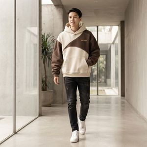 Men's <b>Sherpa</b> <b>Lined</b> Zip Up <b>Hoodie</b> Brown Oversized Fleece Sweatshirt with Kangaroo Pocket Winter Streetwear - Product Image 4