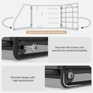 Organizador de Escritorio de Malla Rectangular de Acero al Carbono Apilable de 5 Niveles HUHOLE, Diseño Funcional Negro - Product Image 4