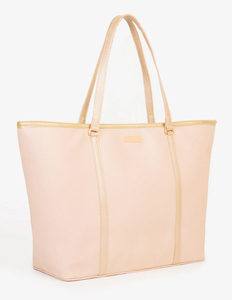 Sac fourre-tout en toile crème avec poignées en cuir marron, design uni portable, écologique, tissé, fournisseur OEM - Product Image 4