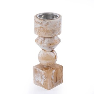 Brûleur d'encens écologique en bois de santal et résine beige de luxe pour la fragrance d'intérieur et l'usage religieux - Product Image 3
