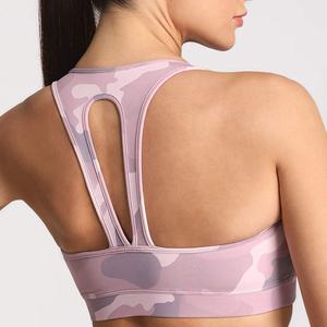 New Arrival Ladies Camouflage Sports <b>Bra</b> with Removable Cups Workout Running <b>Racerback</b> Padded Sports Gym <b>Bras</b> - Product Image 1