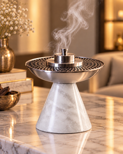 Brûleur à Bakhoor Conique en Acier Inoxydable de Luxe, Style Arabe Jali, Support Moderne pour Encens Oud, Écologique pour la Maison Islamique - Product Image 4