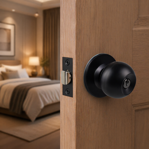 Interior <strong>Door</strong> <strong>Knob</strong> Lock 587 Ball <strong>Knob</strong> Stainless Steel Bedroom Bathroom <strong>Matte</strong> <strong>Black</strong> Cylindrical Keyed Entry <strong>Door</strong> <strong>Knob</strong> - Product Image 6