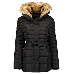 Veste parka longue d'hiver pour femmes, à capuche, col en fourrure, fermeture éclair, respirante, écologique, séchage rapide - Product Image 3