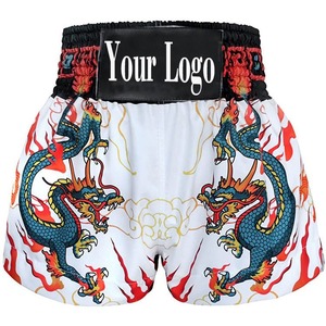 Pantalones Cortos de Muay Thai Personalizados de Alta Calidad, Sublimados, Pantalones Cortos de MMA de Poliéster Satinado, Pantalones Cortos de Kickboxing Bordados Personalizados - Product Image 4