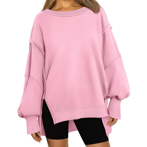 Vêtements de détente doux pour femmes, pull confortable à porter au quotidien, tenue décontractée ample, style décontracté, manches longues, usage quotidien, design simple - Product Image 5