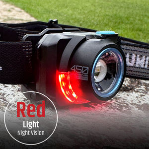 Lampe frontale LED Série Eclipse 300/450/600 Lumens, Alimentation hybride pile sèche ou Li-ion, Flash rouge pour la sécurité en chasse, Vente en gros - Product Image 4