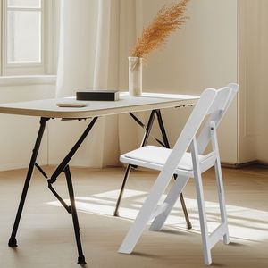 Set di 4 Sedie Pieghevoli in Resina con Seduta Imbottita - Comode per Eventi Domestici Interni/Esterni - Product Image 3