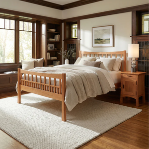 Luxury Contemporary Industrial Solid Wood <b>Bed</b> <b>Frame</b> with <b>Metal</b> Cable Accents Wholesale Modern Bedroom Furniture - Product Image 4