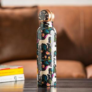 <b>Unicorn</b> Print Copper Water Bottle Pure Copper Drinking Bottle Leak Proof Reusable Ayurvedic Travel <b>Gift</b> Bottle - Product Image 1