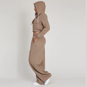 Survêtements pour femmes OEM, 100% coton, respirants, à séchage rapide, pour la salle de sport, le sport, le jogging, vêtements d'hiver personnalisés - Product Image 6