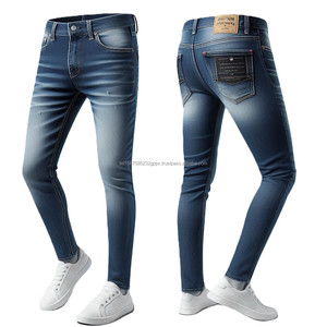 กางเกงยีนส์สกินนี่เอวสูงผ้ายีนสแปนเด็กซ์สำหรับผู้ชายดีไซน์แบบออกแบบได้ตามต้องการ - Product Image 1