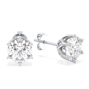 REYES Pendientes de Oro Sólido de 14K de Alta Calidad con Moissanita Certificada GRA y Cierre de Rosca para Mujer, Precio al por Mayor, Joyería Fina - Product Image 1