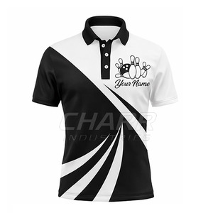 Sublimation Printing Breathable Plus Size Available Multiple Sizes for Teams Fashionable 100% Polyester <b>Bowling</b> Jersey Low MOQ - Product Image 2