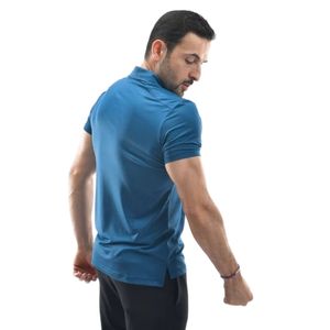 Polo en coton bleu roi personnalisé pour homme, manches courtes, décontracté, uniforme de golf, coupe classique, vêtements professionnels, fabricant OEM - Product Image 6