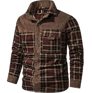 Chaqueta de Franela con Cierre, Diseño a Cuadros, Color Sólido, Estilo Vintage, Personalizable, Reversible, MOQ Bajo, Venta Caliente - Product Image 3