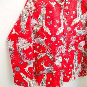 Veste matelassée légère et respirante en coton brodé imprimé animalier rouge, écologique, pour femme - Collection 2026 - Vente chaude - Direct Usine - Product Image 3