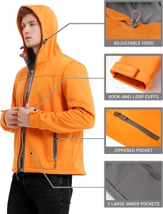 Unisex Eco-Friendly Breathable <b>Fleece</b> <b>Lined</b> Varsity <b>Jackets</b> Contrast Color Water Resistant Winter Snow Coat 300g - Product Image 4
