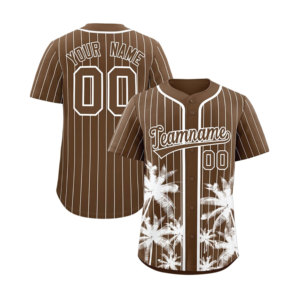 Maillot de baseball à rayures fines personnalisé OEM, boutonné sur le devant, en polyester imprimé à séchage rapide, uniforme d'équipe en gros, marque privée - Product Image 4