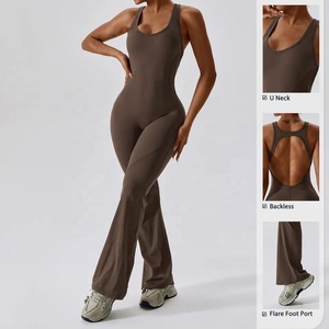 Elegante Mono sin Mangas con Pantalones de Pierna Ancha, Atuendo Formal de Moda para Mujer, Color Sólido, con Cinturón, Tirantes Finos y Espalda Descubierta - Product Image 3