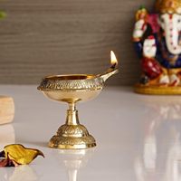 Diya décorative en laiton pour Puja | Décoration de temple à la maison | Décoration Diwali