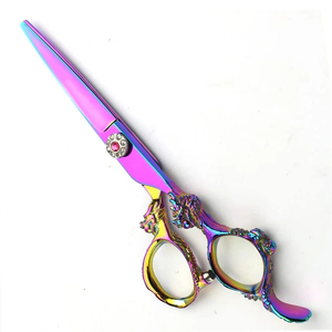 Ciseaux de barbier professionnels élégants sur mesure, en acier inoxydable, pour droitiers, taille moyenne, pour effiler – Offre spéciale - Product Image 1