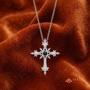 925 Sterling Silver Gold Plated Moissanite Cross Pendant Iced Out Hiphop Charm Custom Religious Jewelry <b>Gift</b> for Unisex - Product Image 4