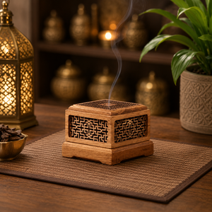 Natural Wooden Pyramid Bakhoor Burner Meditation Incense Holder <b>Oud</b> Censer Charcoal Aroma <b>Diffuser</b> Middle Eastern Home Decor - Product Image 3